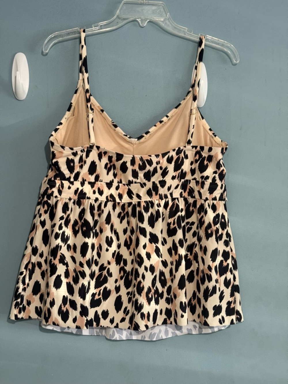 Kona Sol Animal Print One-Piece Swim Dress - Cream/Black/Brown - Picture 8 of 16
